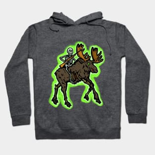 Creepy Alaska Moose Zombie Skeleton Hunter Hoodie